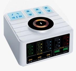 PD smart digital display power strip charger